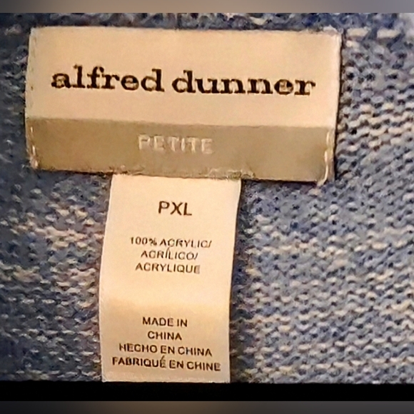 NWT alfred dunner Classic Blue Scarf Sweater, Petite size PXL, Long sleeve - Picture 6 of 7